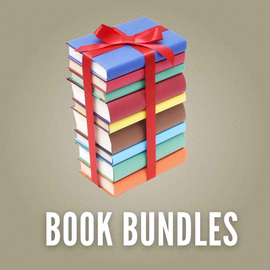 Book Bundles - picture of a stack of books tied in a ribbon