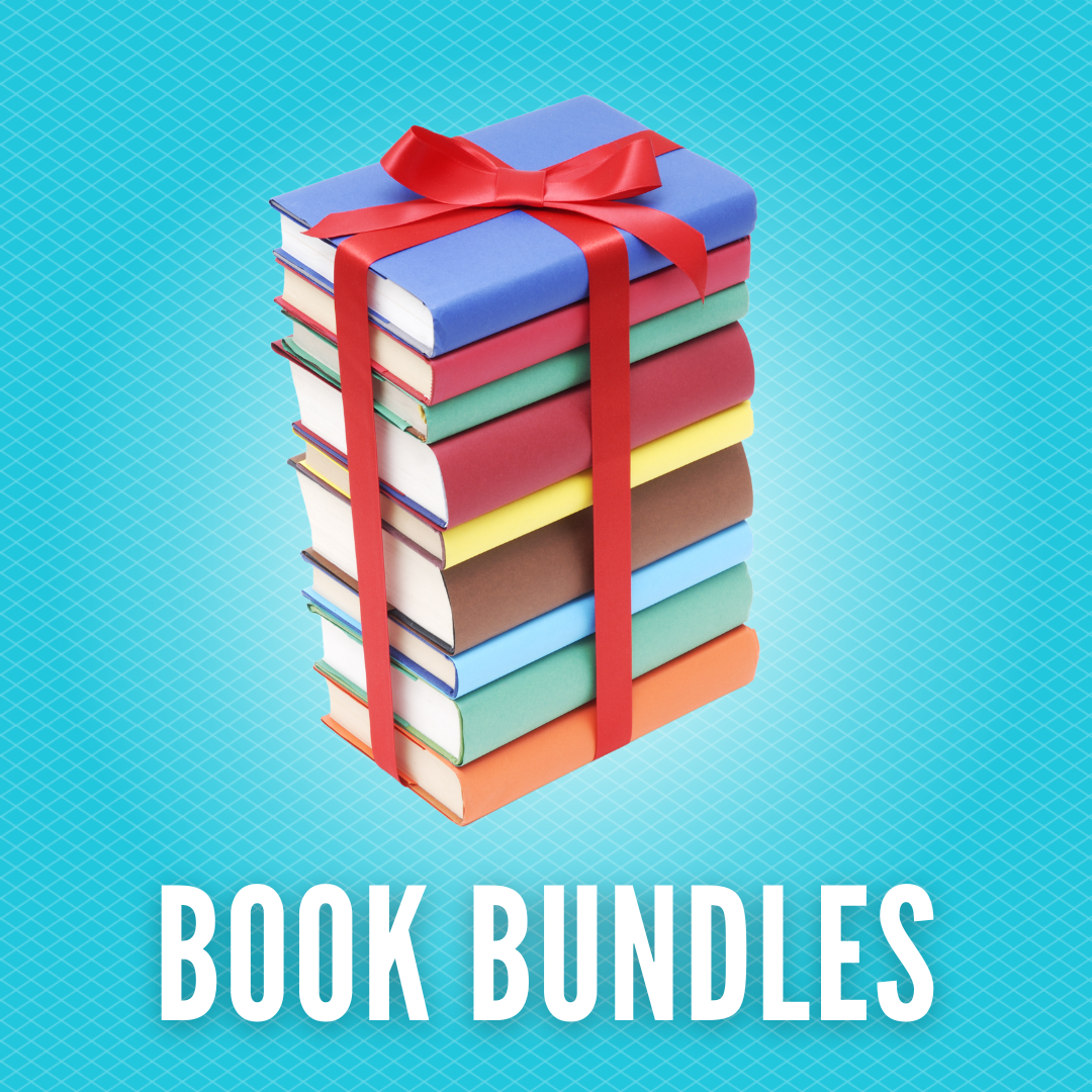 Book Bundles - picture of a stack of books tied in a ribbon